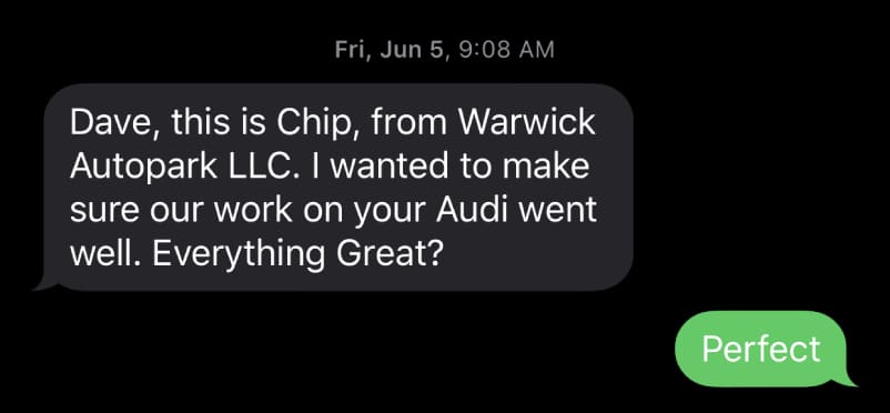 Warwick Auto Park - SMS - Conklin Media