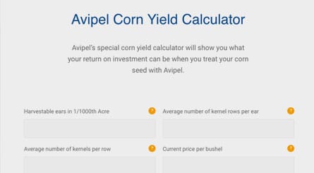 Avipel Corn Yield Calculator