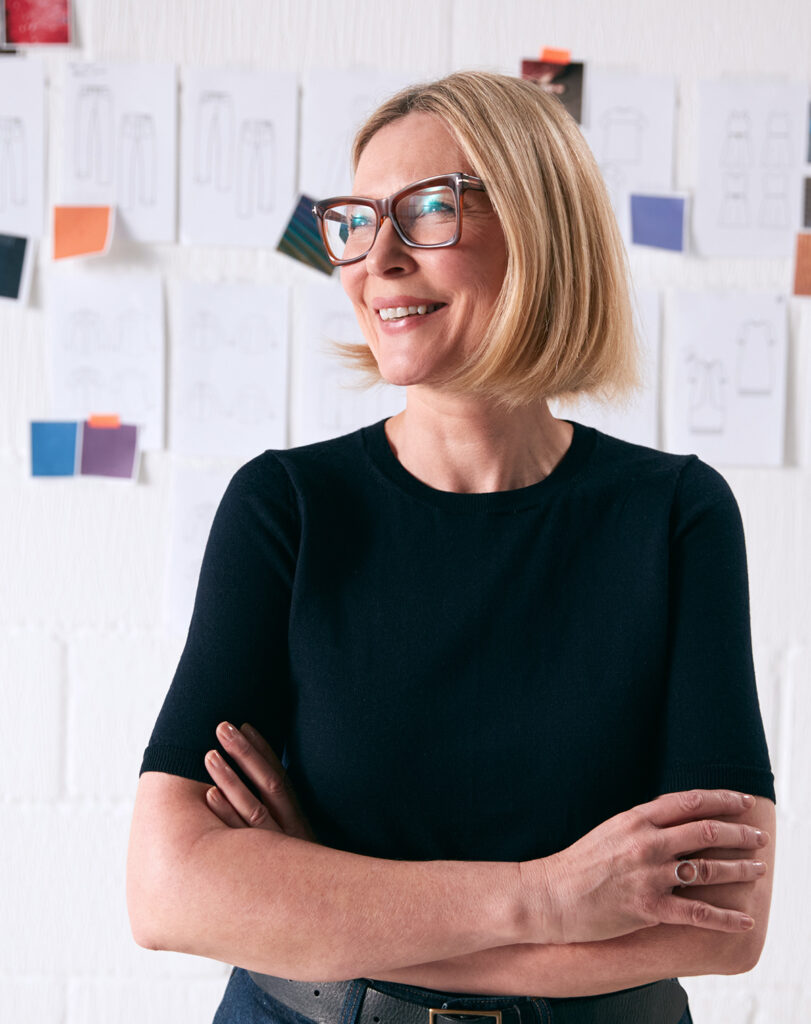Woman organizing digital marketing strategy