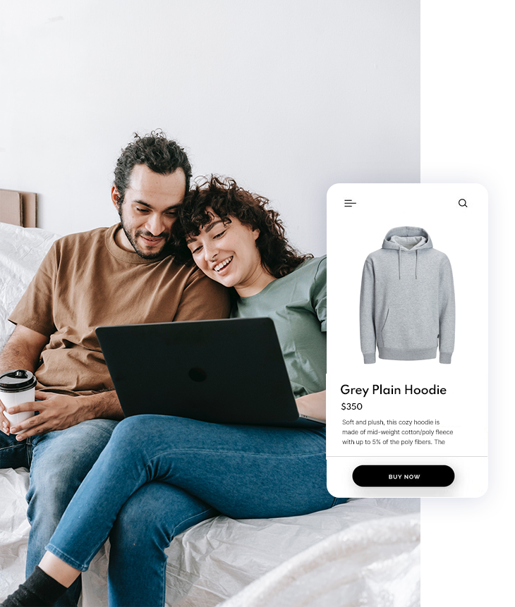 Couple searching for SEO optimized ecommerce store